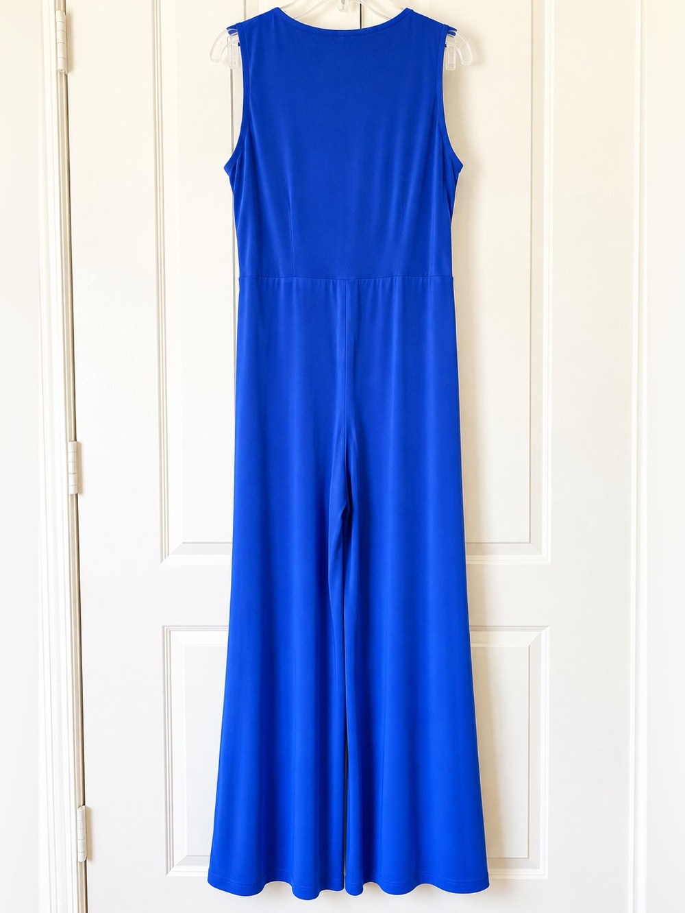 Nina Leonard Royal Blue Faux-Wrap Wide-Leg Jumpsuit XL - Picture 2 of 3
